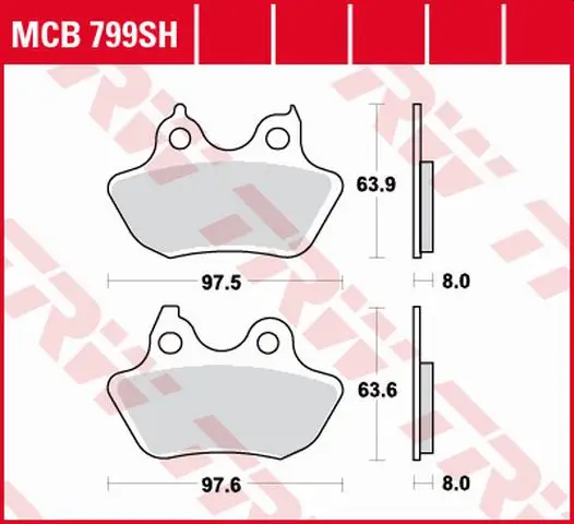 Akční Cena TRW ZF brzdové destičky KH434 sintrované STREET HARLEY DAVIDSON 1450 / 1584 / 1800 06-10, zadní