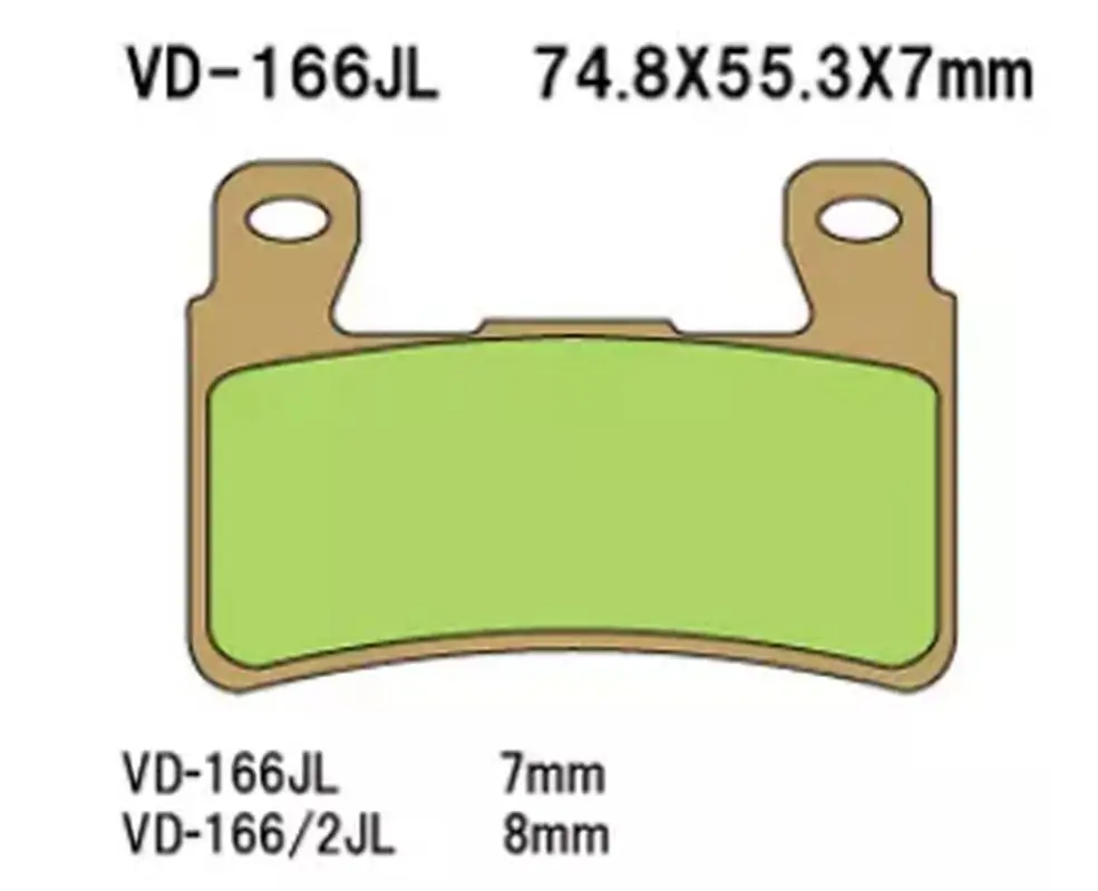 VESRAH brzdové destičky KH265 / KH296 sintrované barva zlatá HONDA CBR/VTR přední (8mm) vyrobeno v Japonsku Originální