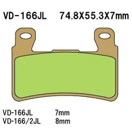 Finální Výprodej VESRAH brzdové destičky KH265 / KH296 sintrované barva zlatá HONDA CBR/VTR přední (7mm) vyrobeno v Japonsku