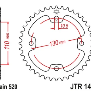 Akce JT rozeta zadní 4303 36 KAWASAKI KSF 450 (KFX 450) 08-14 (ATV) (430336JT)