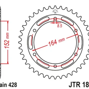 Bezpečná Platba JT zadní řetězové kolečko 841 56 YAMAHA SR 400 (2RD) '91-00', SR 500 '91-00' (84156JT) (řetěz 428)