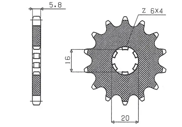 SUNSTAR pastorek přední 560 14 KAWASAKI KX 65/80/85 (JTF546.14) (ŘETĚZ 420) (56014JT) Poslední Šance