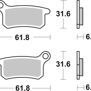 SBS brzdové destičky KH357 OFF-ROAD závodní sintrované barva zlatá přední/zadní KTM SX 65 09-21, GASGAS MC 65 21-, HUSQVARNA TC 65 17-, SX 85 04-11, GASGAS MC 65 21- Levný