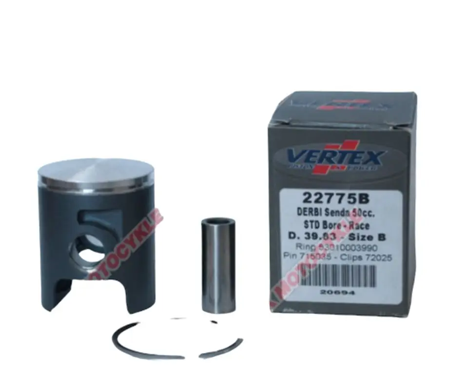 Koupit Online VERTEX píst DERBI (kroužky 53010003990 X 1 kus) (39,82mm) čep 12mm (22775A)