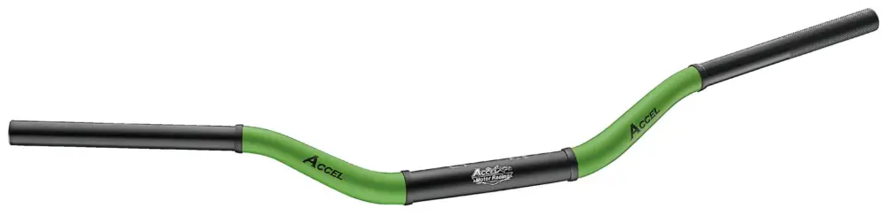 Autentický ACCEL řidítka hliníková 28,6 mm TAPER MX vzor HONDA CR vysoká (7075-T6) ergal dvoubarevná zelená+černá (šířka 790mm, výška 101mm)