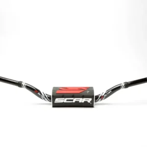 Must-Have SCAR RACING řidítka 28,6mm model RC BEND barva černá/bílá chránič barva černá/bílá/červená