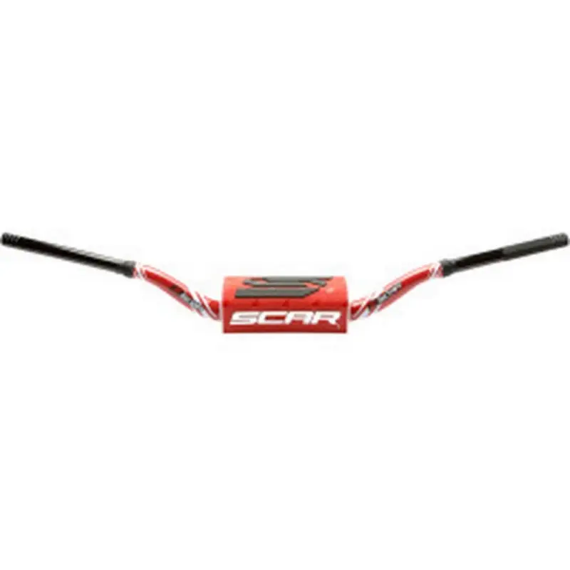 Hit Sezóny SCAR RACING řidítka 28,6mm model VILLOPOTO/STEWART barva červená/černá chránič barva červená/černá