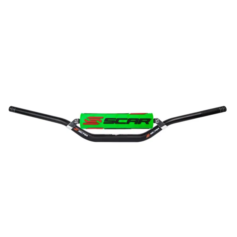 Akční Cena SCAR závodní řidítka s hrazdou 28,6mm model STEWART/VILLOPOTO barva černá houba zelená/bílá