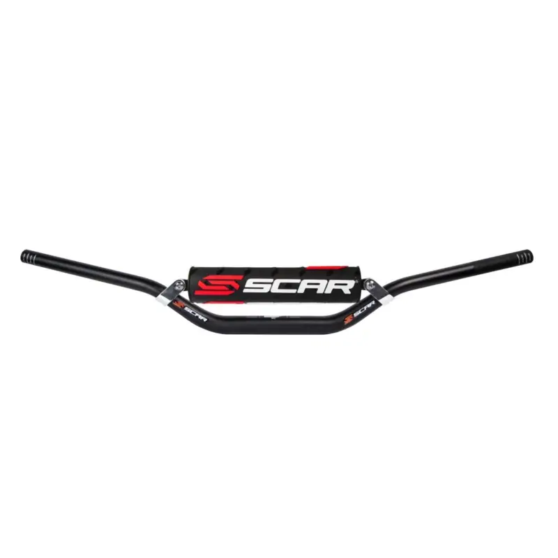 SCAR závodní řidítka s hrazdou 28,6mm model STEWART/VILLOPOTO barva černá houba černá/bílá Ověřený