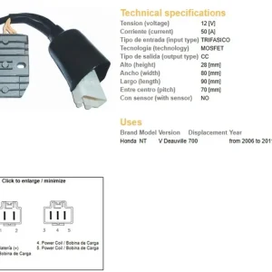 Sleva DZE regulátor napětí HONDA NT 700V DEAUVILLE 06-11 (31600-MEW-921) MOSFET (50A)