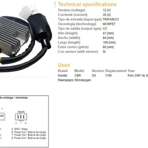Nejlepší Cena DZE regulátor napětí HONDA CBR 1100XX 01-03 (SH689A-12) (31600-MAT-D51) (ESR685)