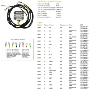 DZE regulátor napětí BMW R 60/75/65/80/90/100 74-88, MOTO GUZZI 650/750/850/1000 75-95 (12321244409, 12311244063) (ESR450) Dokud Zásoby Vydrží