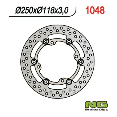 Výprodej NG přední brzdový kotouč SUZUKI RMZ 450 05-14, RMZ 250 07-14 plovoucí (250X118X3mm) (4X9,5mm)