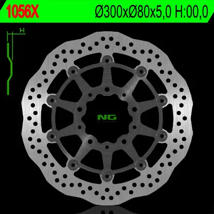 Ihned K Objednání NG přední brzdový kotouč KAWASAKI ZX6R 05-16, ER6F/N 06-18, KLE 650 VERSYS 07-22, Z750, Z1000,ZX10R (300X80X5) (5X10,5mm) WAVE plovoucí