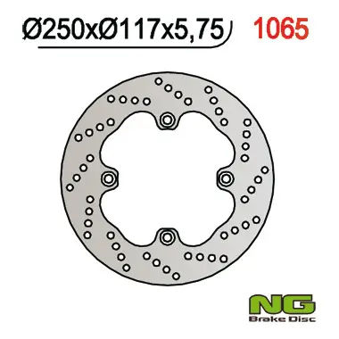 Cenový Hit NG zadní brzdový kotouč SUZUKI AN 650 BURGMAN 02-03 (250X117X5,7) (4X10,5mm)