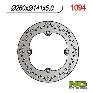 Nejlepší Cena NG zadní brzdový kotouč KAWASAKI, SUZUKI DL 650 04-20, DL 1050 20, DL 1000 02-19 (260X141X5) (4X10.5 mm)