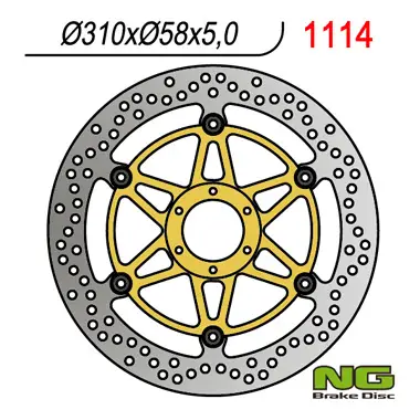 Autentický NG přední brzdový kotouč HONDA CBR 1100 XX 97-98 (310X58X5) (6X6,5mm)