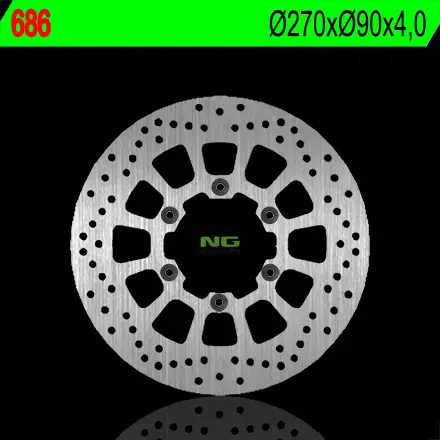 NG brzdový kotouč přední MALAGUTI CENTRO 125 07-10, MADISON 400 02-06, SPIDERMAX 500 04-09, PASSWORD 06-09 (270X90X4) (6X6,25mm) Pouze Dnes