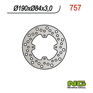 Expresní Doručení NG zadní brzdový kotouč YAMAHA YZ 80/85 93-22 (190X84X3),X-MAX 125 14-20