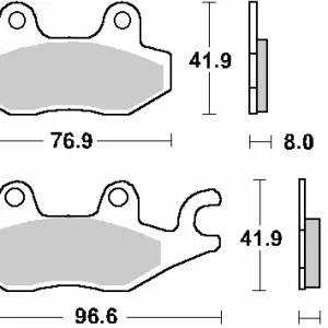 SBS brzdové destičky KH165 / KH215 STREET STANDARD CERAMIC barva černá Výprodej