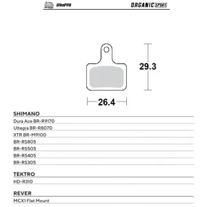 Bezpečná Platba MOTO-MASTER BIKE PRO brzdové destičky organické sport vhodné pro SHIMANO DURA ACE BR-R9170, ULTEGRA BR-R8070, XTR BR-M9100, BR-RS805, BR-RS505, BR-RS405, BR-RS305, TEKTRO HD-R310